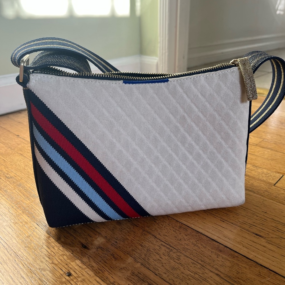 Stylish White and Navy Women's Bag
